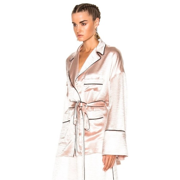 Off-White x FWRD Satin Crepe Floral Embroidered Pajama Set Large NWT2800$ - Picture 4 of 17